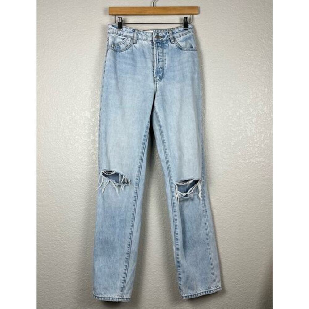 Rolla's Jeans Womens Size‎ 25 Light Wash Classic Straight High Rise Distressed